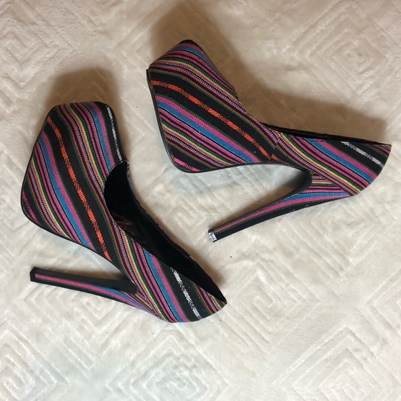 COPY - Multi color platform heels - Picture 3 of 5